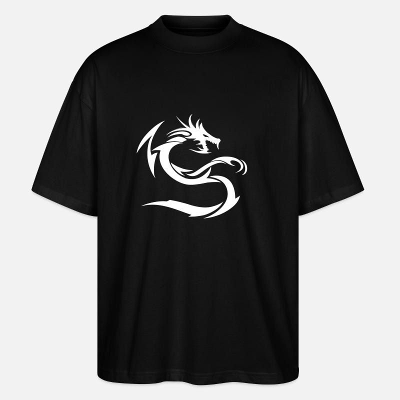 Snow White Drachen - Stanley/Stella Oversized Unisex Bio T-Shirt Blaster 2.0 - Schwarz