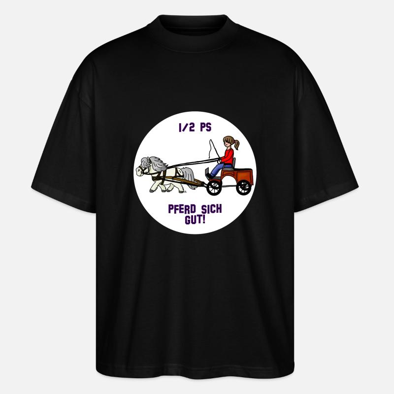 Pferd sich gut - Stanley/Stella Oversized Unisex Bio T-Shirt Blaster 2.0 - Schwarz