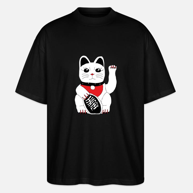Winkekatze - Stanley/Stella Oversized Unisex Bio T-Shirt Blaster 2.0 - Schwarz