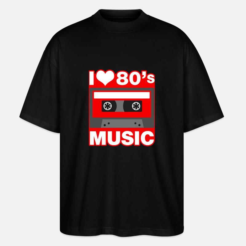 i love 80s music - T-shirt bio Blaster 2.0 coupe oversize Stanley/Stella Unisexe - noir