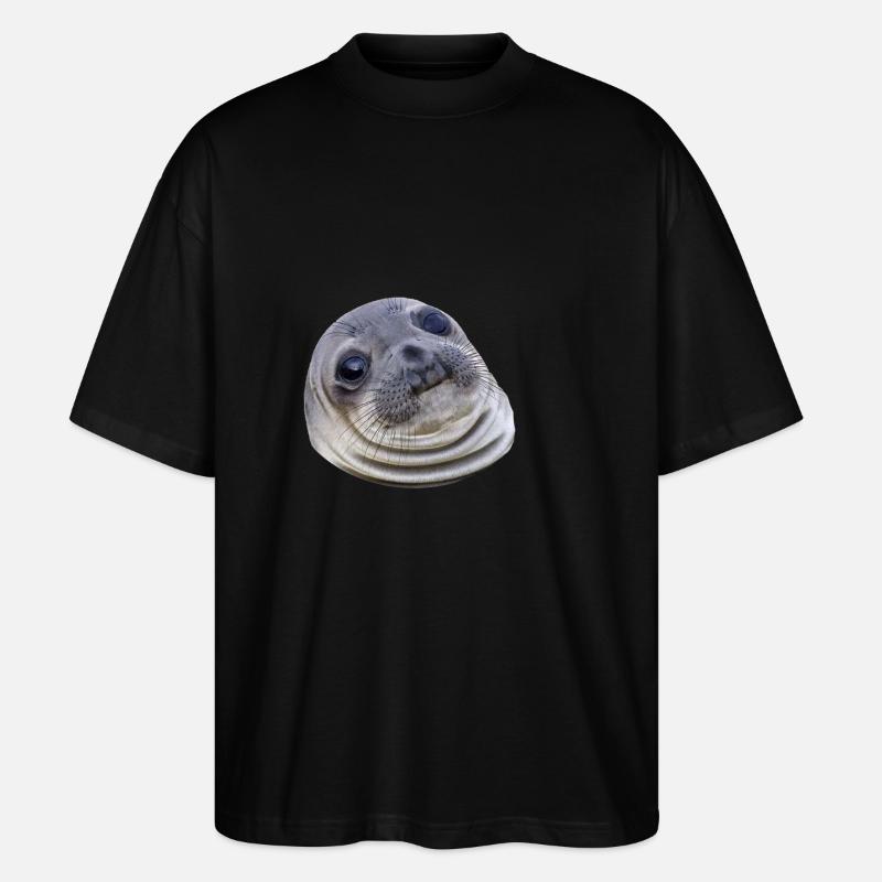 Lustige Robbe - Stanley/Stella Oversized Unisex Bio T-Shirt Blaster 2.0 - Schwarz