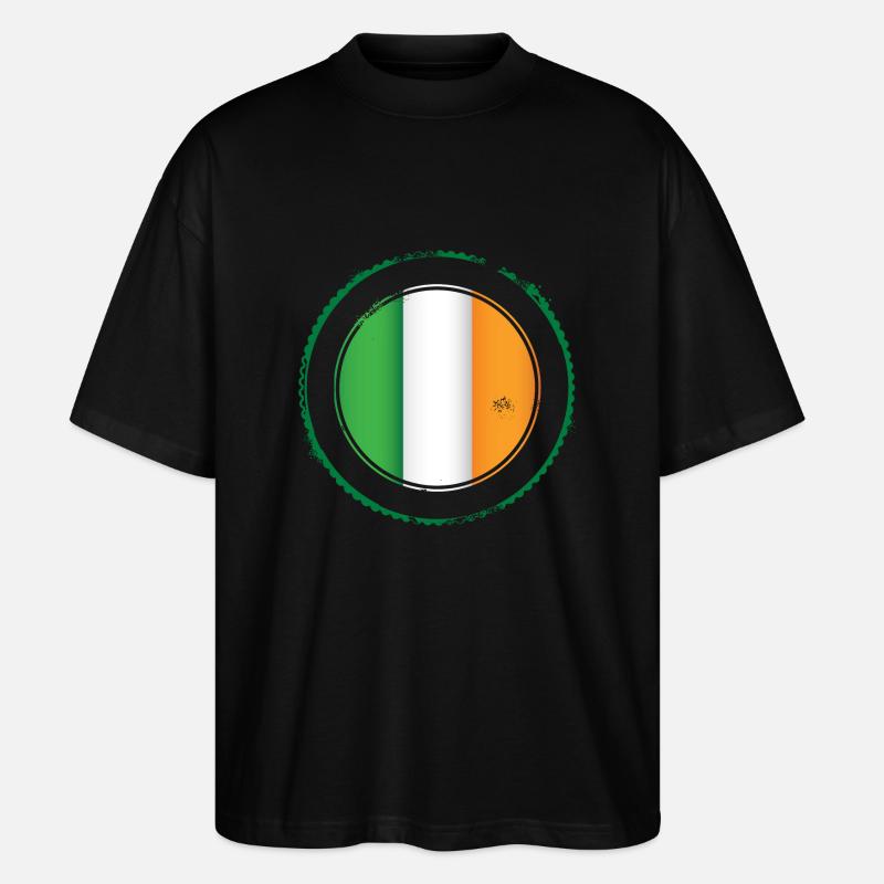 Irish flag de - Stanley/Stella Oversized Unisex Bio T-Shirt Blaster 2.0 - Schwarz