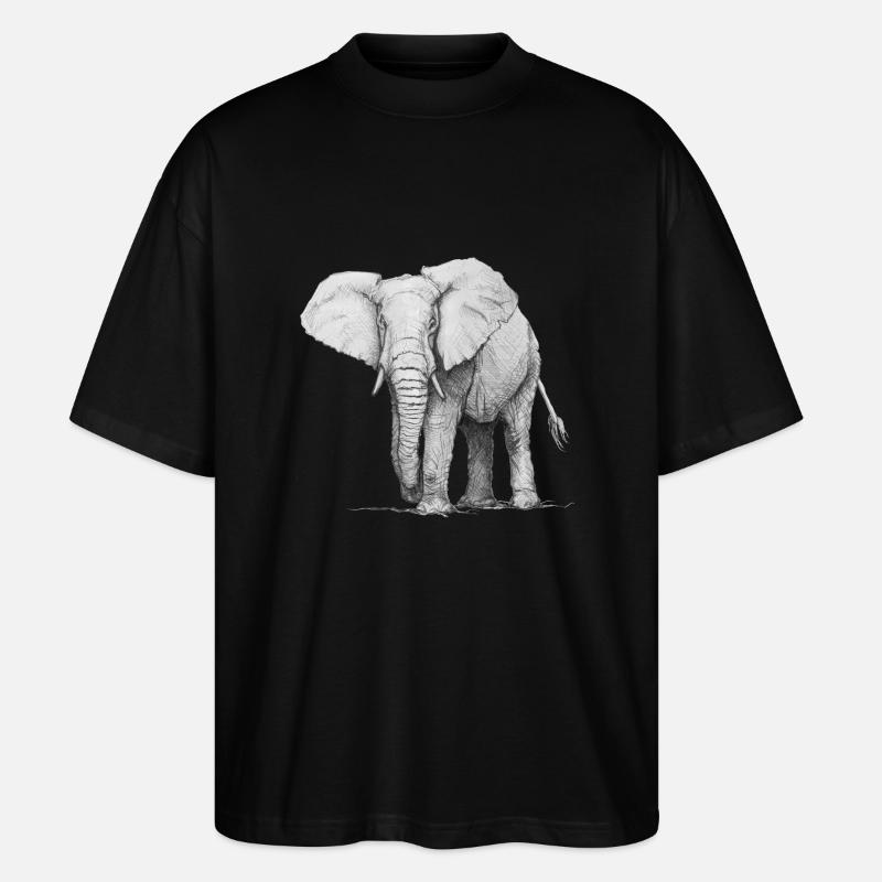 norsu - Stanley/Stella Blaster 2.0 Unisex Oversized Luomu T-paita - musta
