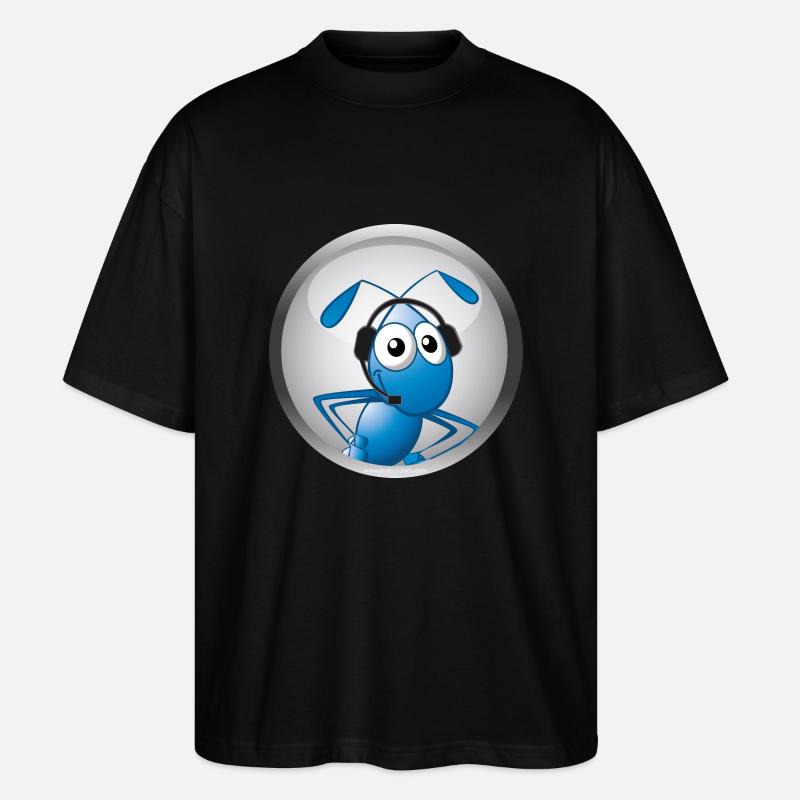 Ameise mit Headset - Stanley/Stella Oversized Unisex Bio T-Shirt Blaster 2.0 - Schwarz