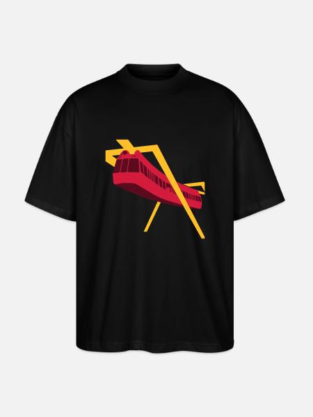 Aerobus Mannheim BUGA 1975 - Stanley/Stella Oversized Unisex Bio T-Shirt Blaster 2.0 - Schwarz