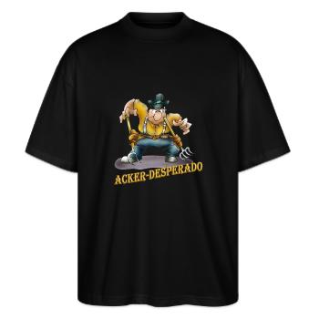 Acker-Desperado - Stanley/Stella Oversized Unisex Bio T-Shirt Blaster 2.0 - Schwarz - Vorne - Alina (178cm) & Michal (187cm)
