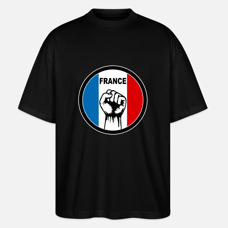 france logo - T-shirt bio Blaster 2.0 coupe oversize Stanley/Stella Unisexe - noir