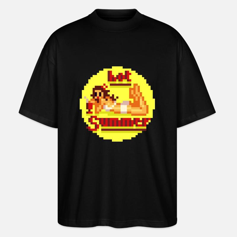 pixel pinup hot Summer - Stanley/Stella Oversized Unisex Bio T-Shirt Blaster 2.0 - Schwarz