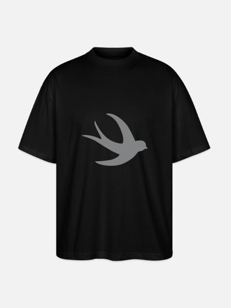 enkelt flygende svale fugl i grå - Stanley/Stella Oversize Unisex Øko T-shirt Blaster 2.0 - sort