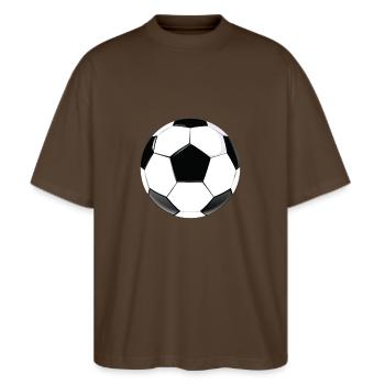 ballon de football - T-shirt bio Blaster 2.0 coupe oversize Stanley/Stella Unisexe - marron foncé - Devant - Alina (178cm) & Michal (187cm)