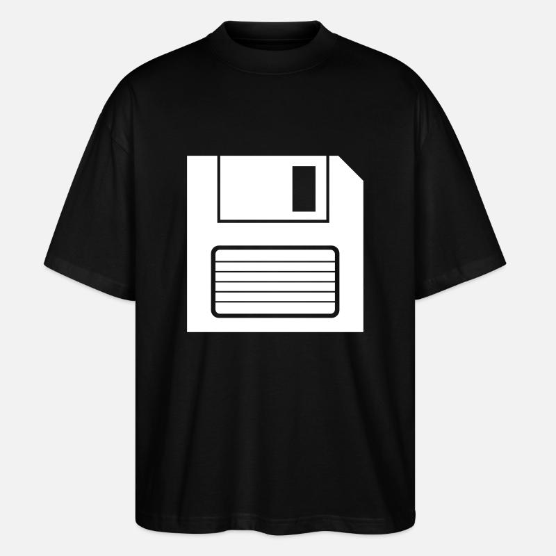 Floppy disk storage symbol - Stanley/Stella Oversized Unisex Organic T-shirt Blaster 2.0 - black