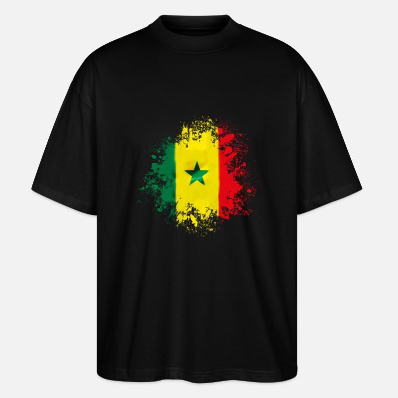 senegal flag design - Stanley/Stella Oversized Unisex Bio T-Shirt Blaster 2.0 - Schwarz