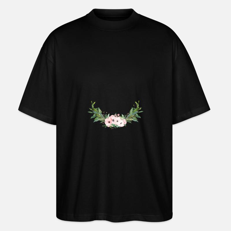 (halbkranr_spring_roses_rosa_gelb) - Stanley/Stella Oversized Unisex Bio T-Shirt Blaster 2.0 - Schwarz