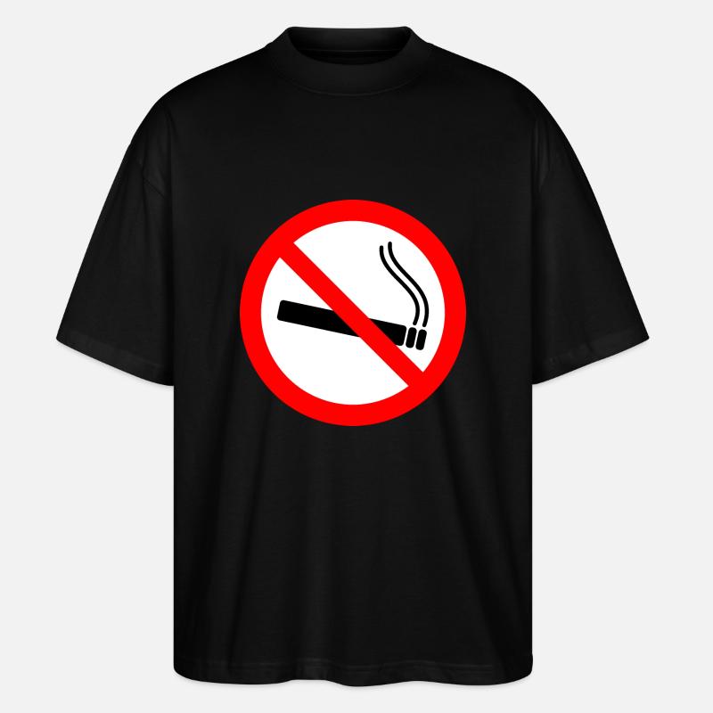 Rauchen verboten Schild - Stanley/Stella Oversized Unisex Bio T-Shirt Blaster 2.0 - Schwarz