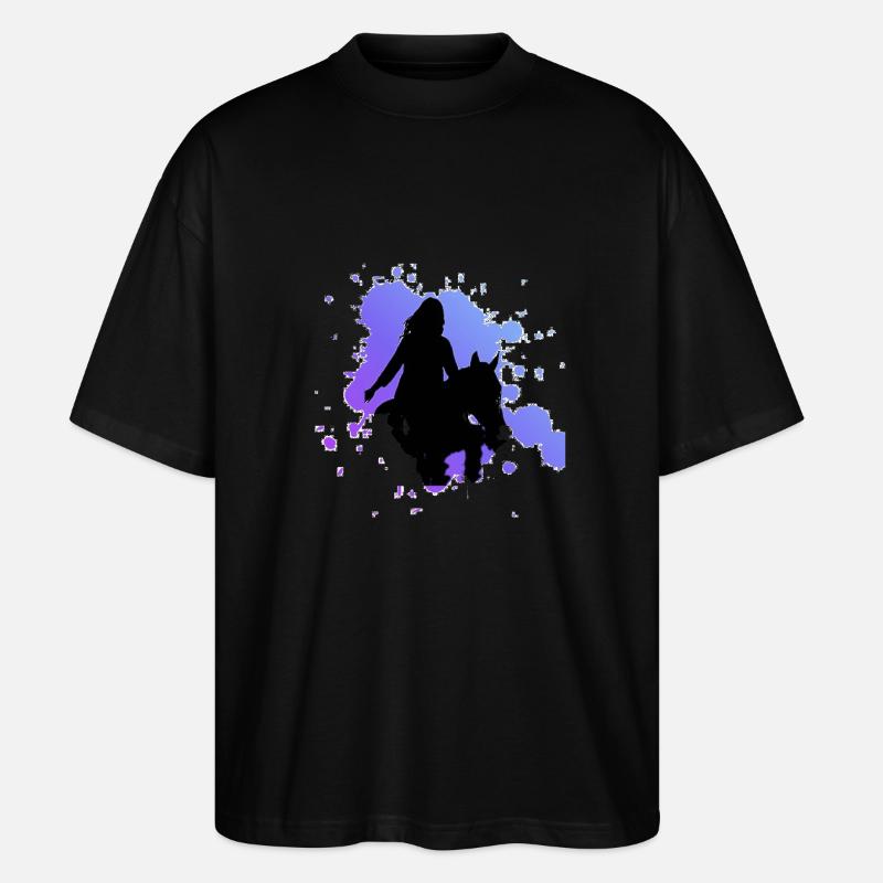 Pferd - Stanley/Stella Oversized Unisex Bio T-Shirt Blaster 2.0 - Schwarz