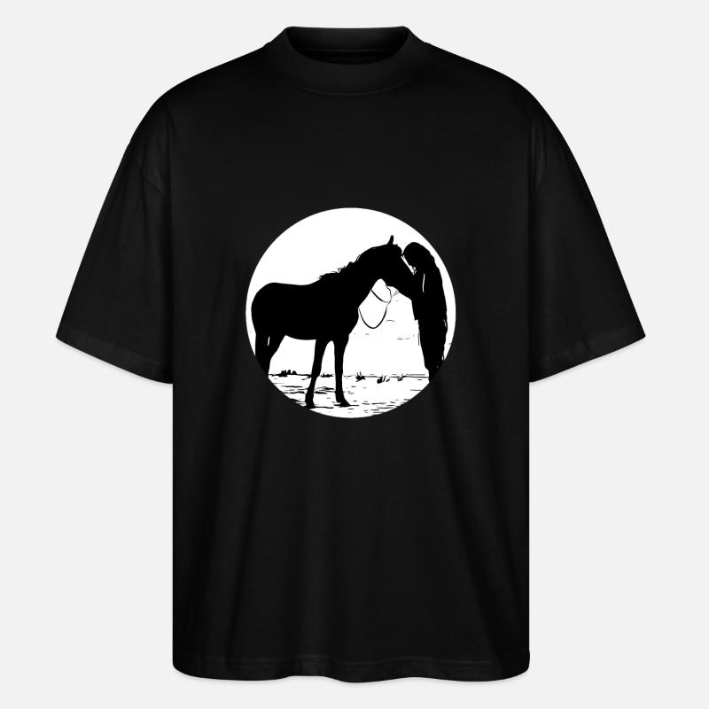 Pferd - Stanley/Stella Oversized Unisex Bio T-Shirt Blaster 2.0 - Schwarz
