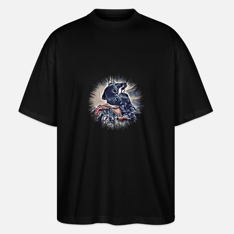 Motorrad - Stanley/Stella Oversized Unisex Bio T-Shirt Blaster 2.0 - Schwarz