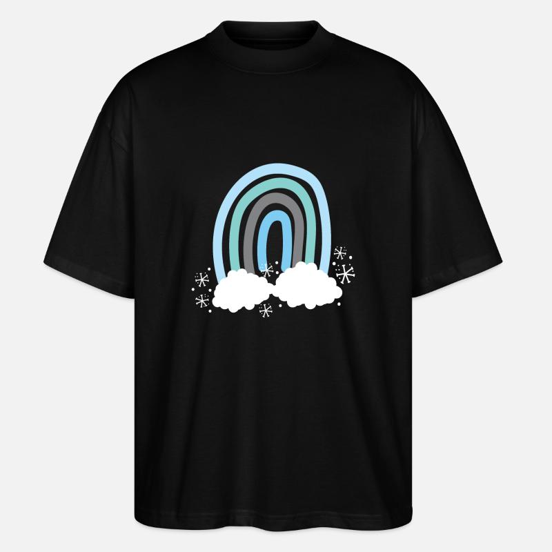 Blue Winter friendly rainbow - Stanley/Stella Oversized Unisex Organic T-shirt Blaster 2.0 - black