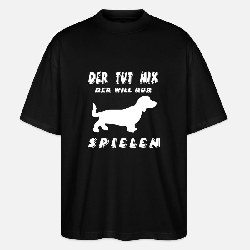 Dackel - Stanley/Stella Oversized Unisex Bio T-Shirt Blaster 2.0 - Schwarz