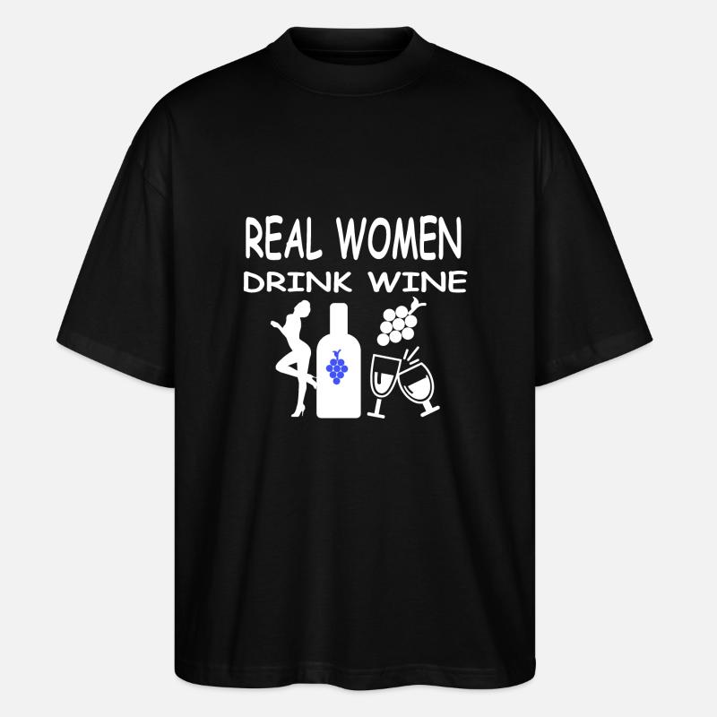 Wein - Stanley/Stella Oversized Unisex Bio T-Shirt Blaster 2.0 - Schwarz