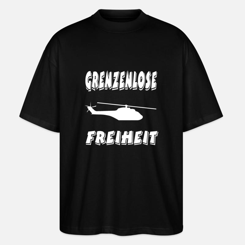 Hubschrauber - Stanley/Stella Oversized Unisex Bio T-Shirt Blaster 2.0 - Schwarz