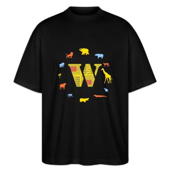afrique w - T-shirt bio Blaster 2.0 coupe oversize Stanley/Stella Unisexe - noir - Devant - Alina (178cm) & Michal (187cm)