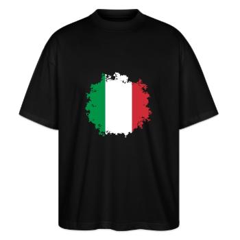 Drapeau Italie Original - T-shirt bio Blaster 2.0 coupe oversize Stanley/Stella Unisexe - noir - Devant - Alina (178cm) & Michal (187cm)