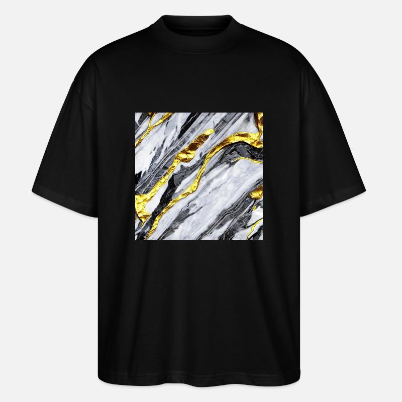 Marble gold structure - Stanley/Stella Oversized Unisex Organic T-shirt Blaster 2.0 - black