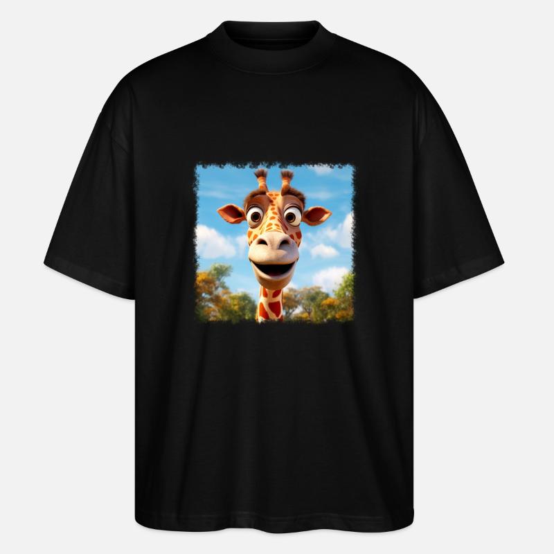 Niedliche Giraffe - Stanley/Stella Oversized Unisex Bio T-Shirt Blaster 2.0 - Schwarz