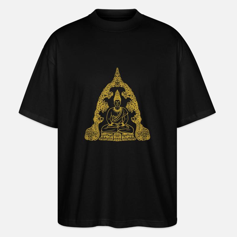Buddha gold - Stanley/Stella Oversized Unisex Bio T-Shirt Blaster 2.0 - Schwarz