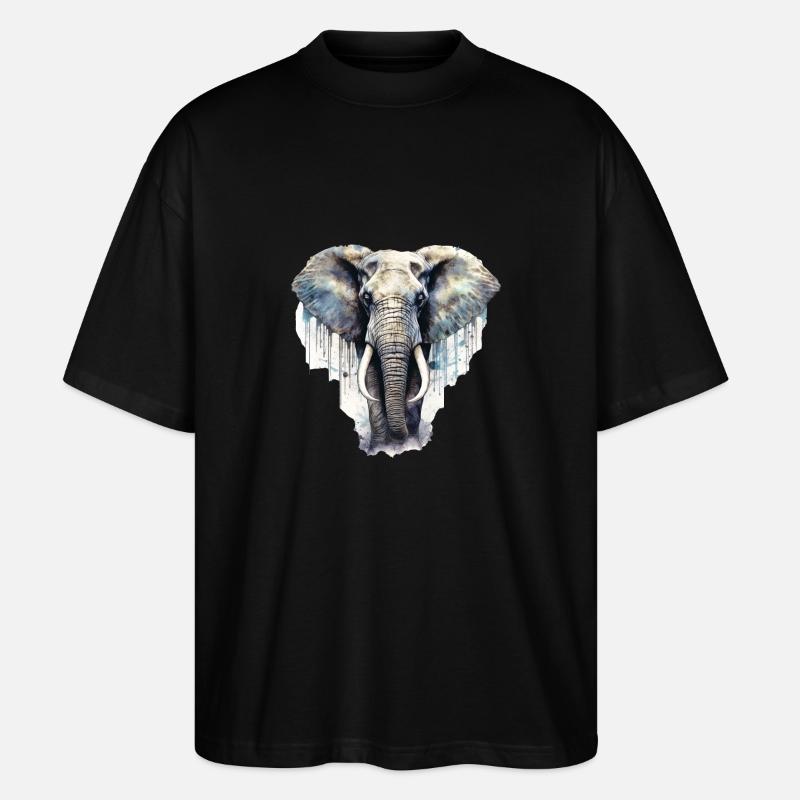 Elephant - Stanley/Stella Oversized Unisex Organic T-shirt Blaster 2.0 - black