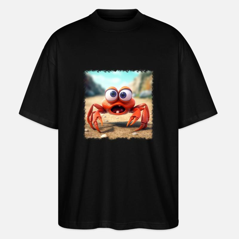 verrückte Krabbe - Stanley/Stella Oversized Unisex Bio T-Shirt Blaster 2.0 - Schwarz