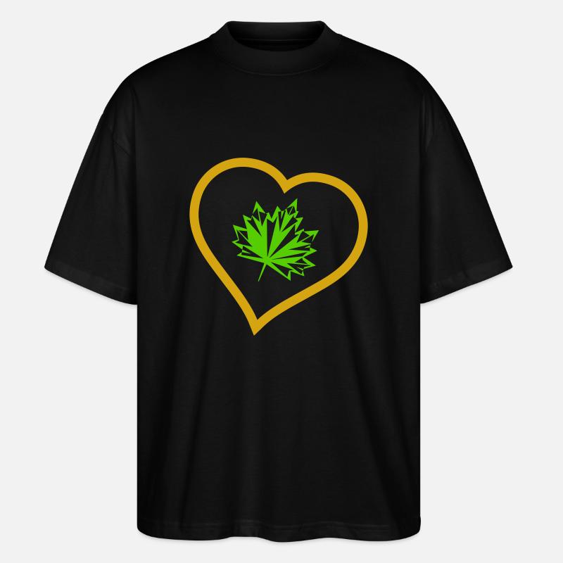 herbst blatt - Stanley/Stella Oversized Unisex Bio T-Shirt Blaster 2.0 - Schwarz