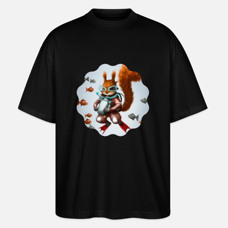 Eichhörnchen - Stanley/Stella Oversized Unisex Bio T-Shirt Blaster 2.0 - Schwarz