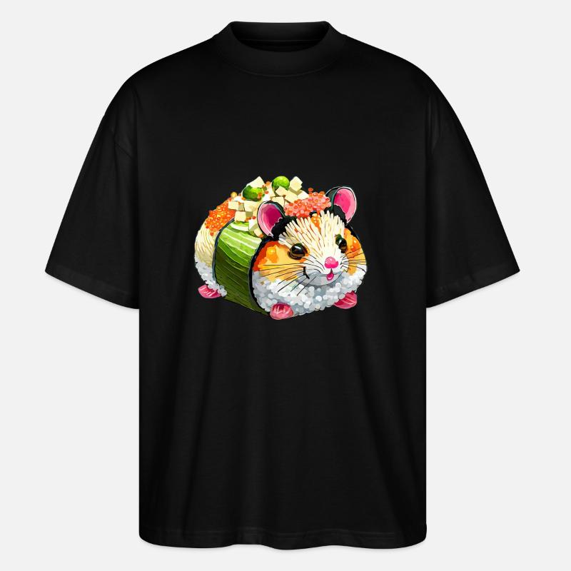 Sushi-Hamster - Stanley/Stella Oversized Unisex Bio T-Shirt Blaster 2.0 - Schwarz