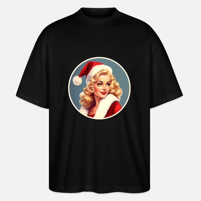 Weihnachtsfrau - Stanley/Stella Oversized Unisex Bio T-Shirt Blaster 2.0 - Schwarz