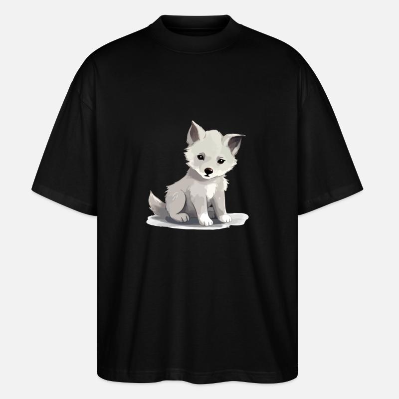 Aki le bébé loup - T-shirt bio Blaster 2.0 coupe oversize Stanley/Stella Unisexe - noir