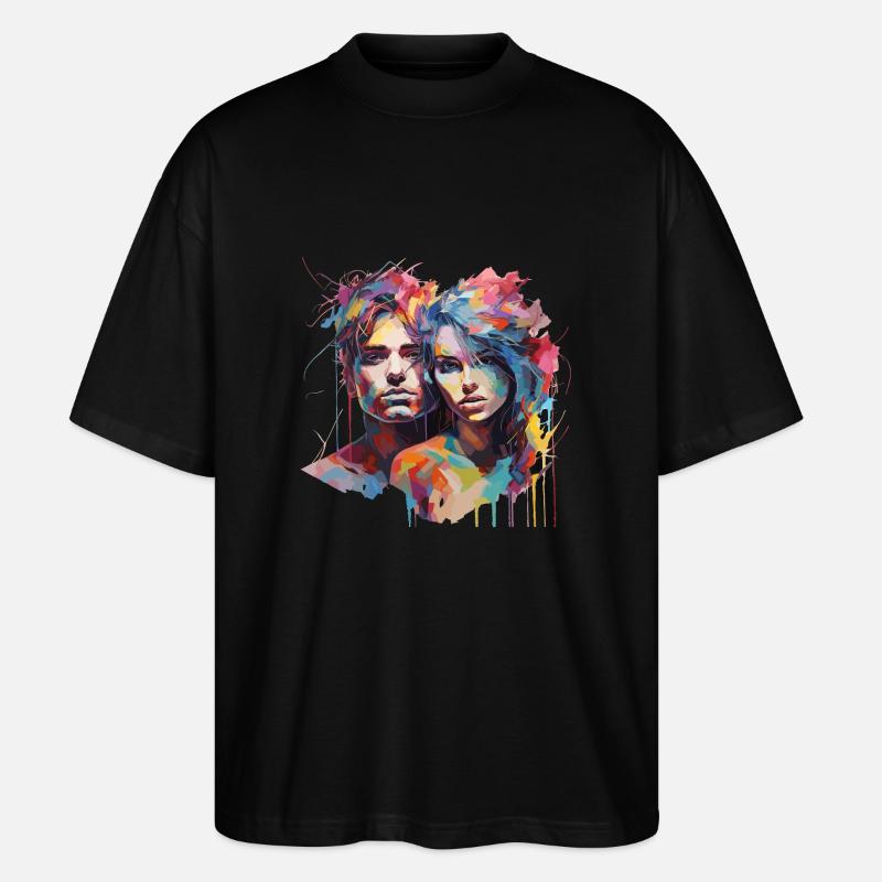 Kunstpärchen - Stanley/Stella Oversized Unisex Bio T-Shirt Blaster 2.0 - Schwarz