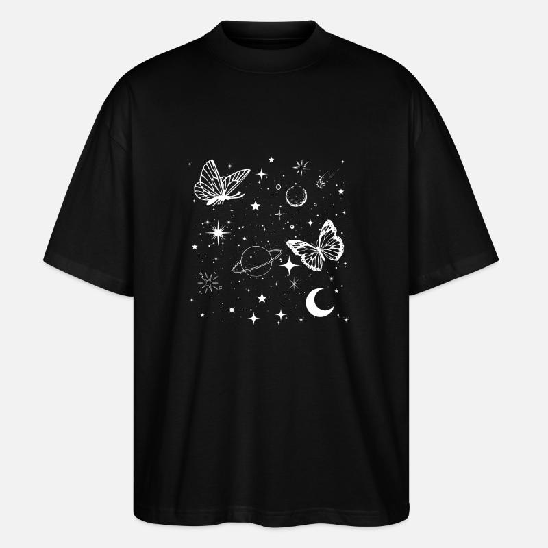 Papillon espace - T-shirt bio Blaster 2.0 coupe oversize Stanley/Stella Unisexe - noir