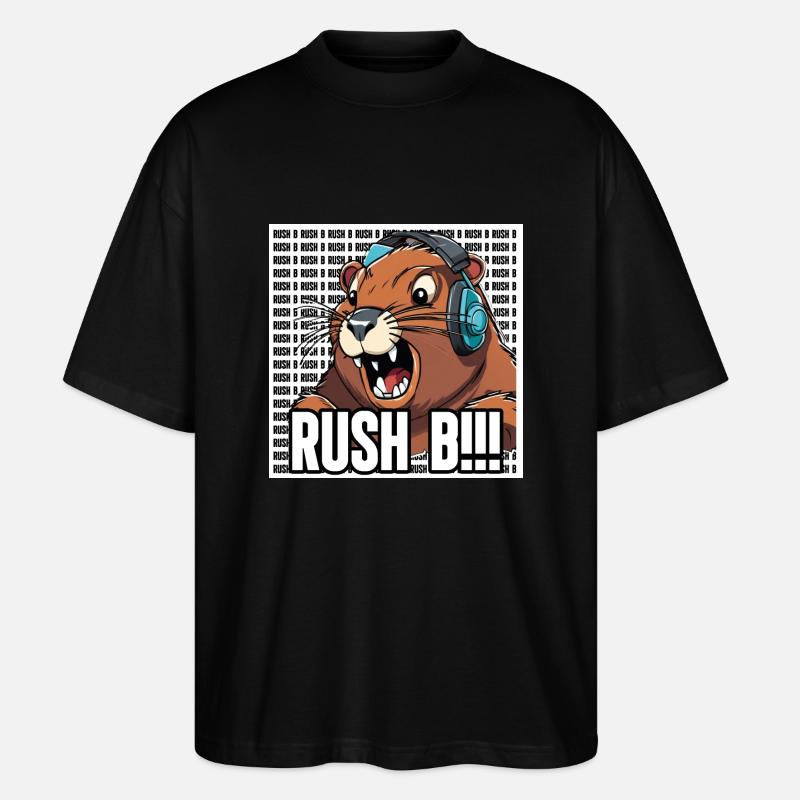 Bober de jeu RUSH B - T-shirt bio Blaster 2.0 coupe oversize Stanley/Stella Unisexe - noir