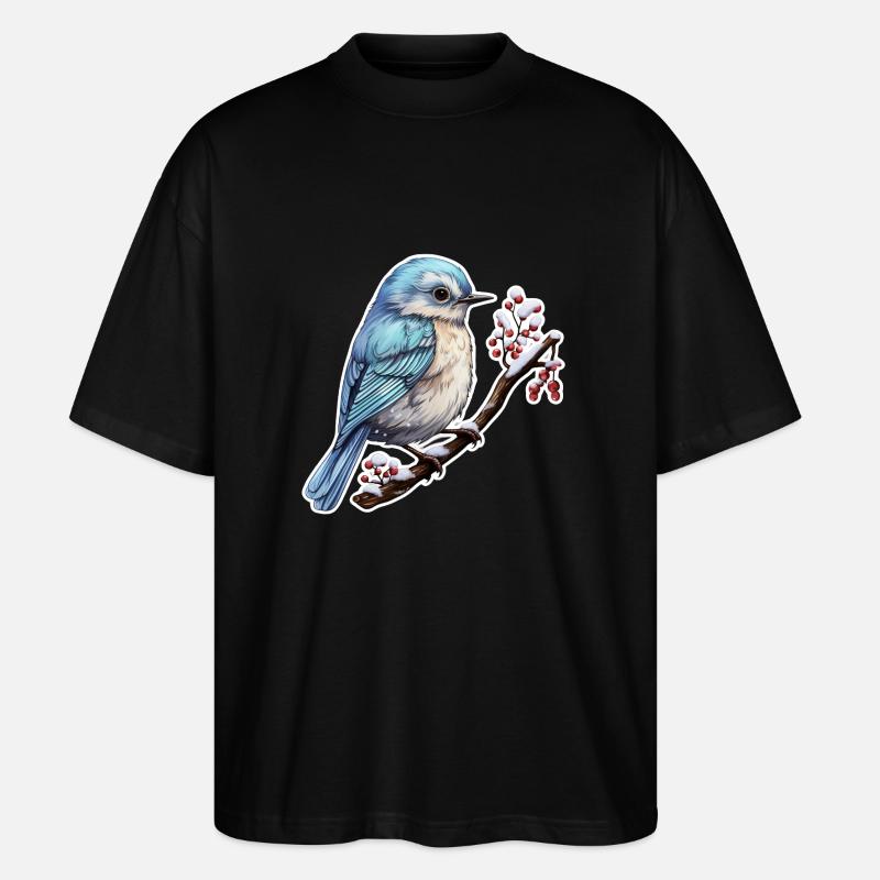 Oiseau mignon en hiver - T-shirt bio Blaster 2.0 coupe oversize Stanley/Stella Unisexe - noir