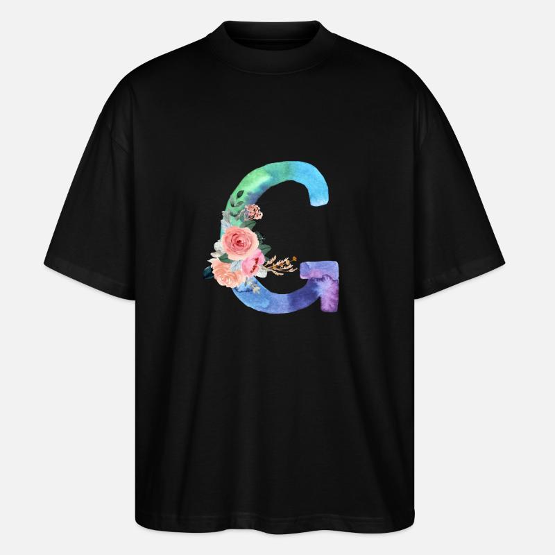 Buchstabe g Aquarell - Stanley/Stella Oversized Unisex Bio T-Shirt Blaster 2.0 - Schwarz