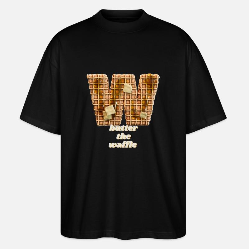 Waffel - Butter the waffle - Stanley/Stella Oversized Unisex Bio T-Shirt Blaster 2.0 - Schwarz