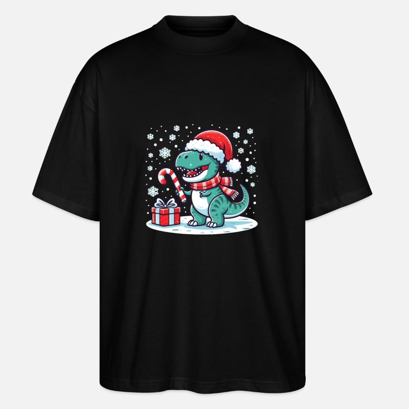 T-Rex de Noël - T-shirt bio Blaster 2.0 coupe oversize Stanley/Stella Unisexe - noir