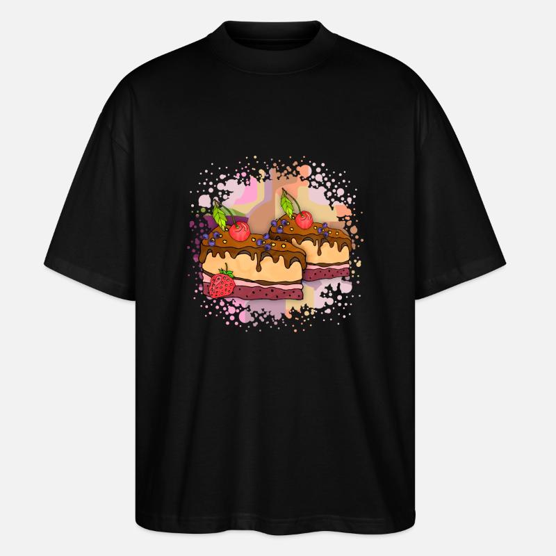 Kuchen - Stanley/Stella Oversized Unisex Bio T-Shirt Blaster 2.0 - Schwarz