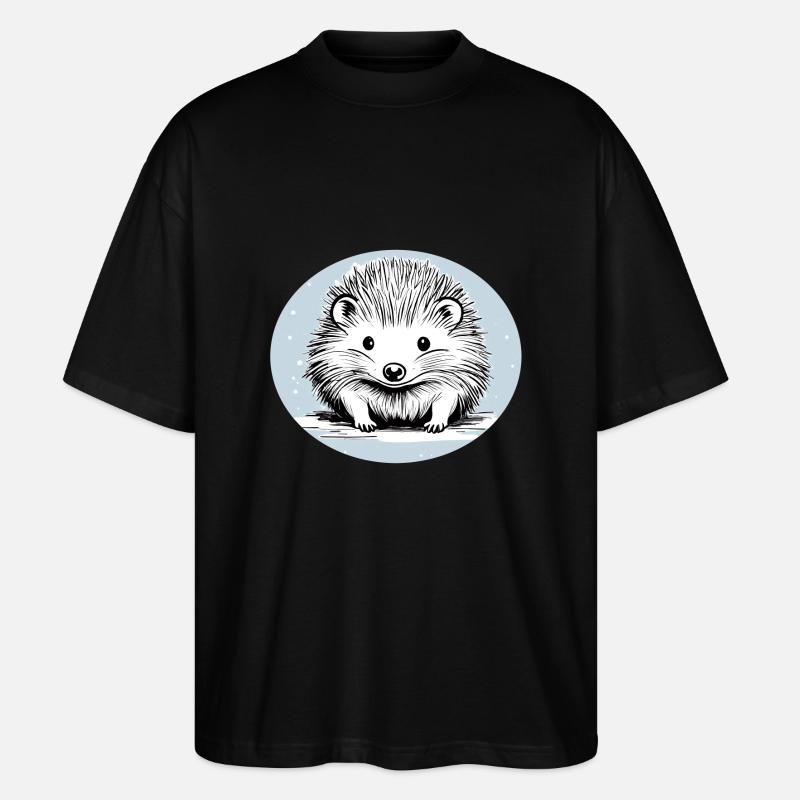 Hérisson Mignon - T-shirt bio Blaster 2.0 coupe oversize Stanley/Stella Unisexe - noir