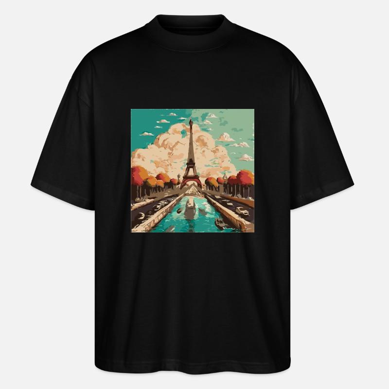 Eiffelturm in Paris - Stanley/Stella Oversized Unisex Bio T-Shirt Blaster 2.0 - Schwarz