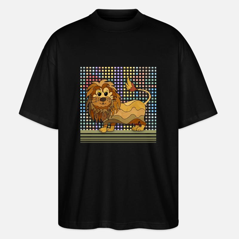 Löwe - Stanley/Stella Oversized Unisex Bio T-Shirt Blaster 2.0 - Schwarz