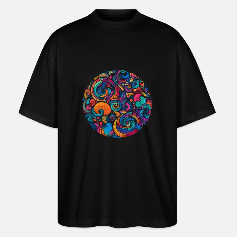 Psychedelischer Wirbel - Stanley/Stella Oversized Unisex Bio T-Shirt Blaster 2.0 - Schwarz