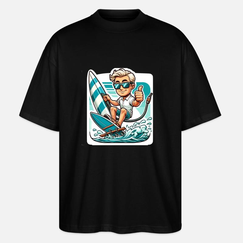 Surfen - Stanley/Stella Oversized Unisex Bio T-Shirt Blaster 2.0 - Schwarz